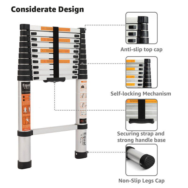 Single Telescopic Ladder 11 steps (10.5ft)