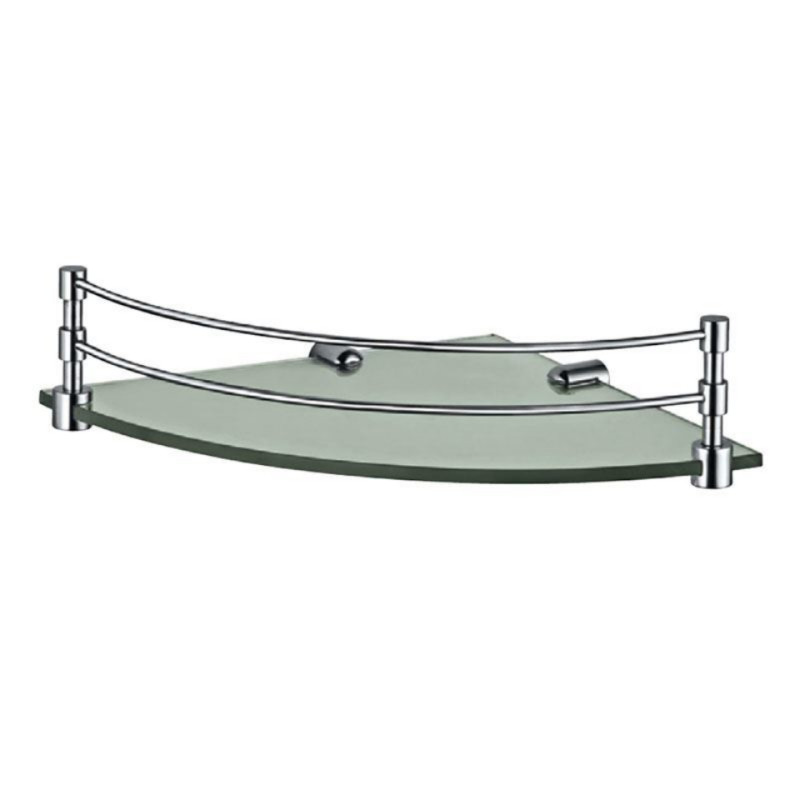 JAQUAR CORNER GLASS SHELF - CHROME