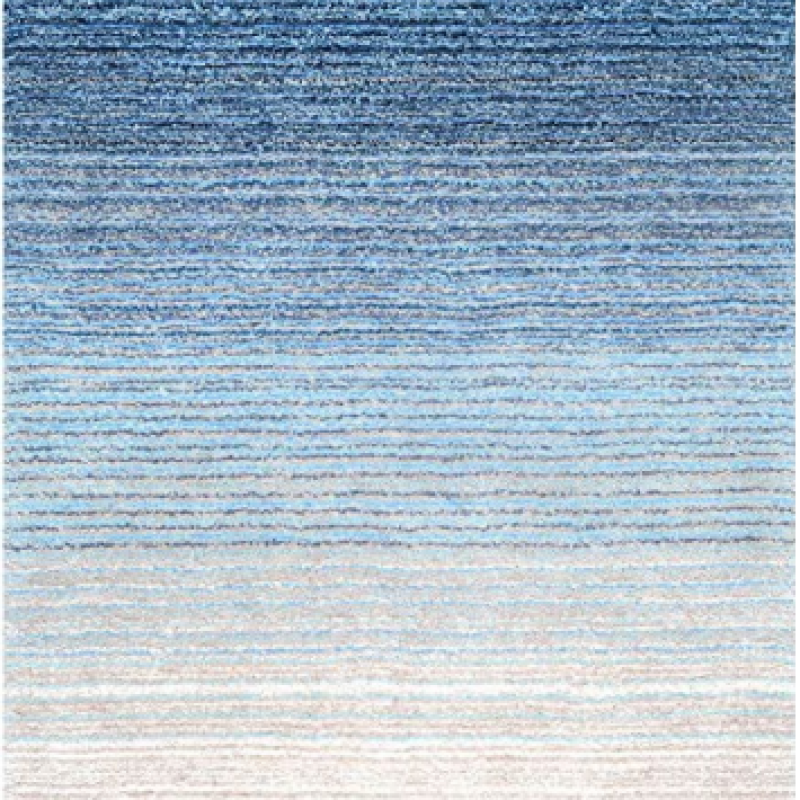 SHAGGY BLUE and CREAM COLOUR MICROFIBER RUGS