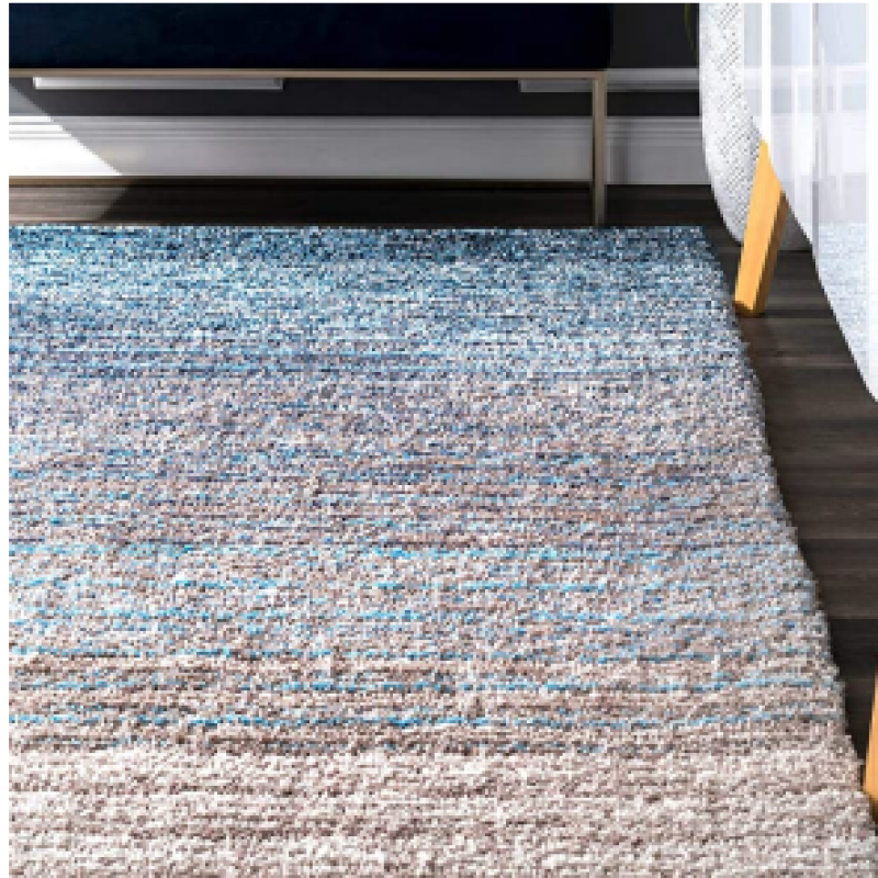 SHAGGY BLUE and CREAM COLOUR MICROFIBER RUGS