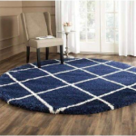 SHAGGY DARK BLUE and WHITE COLOUR MICROFIBER RUGS
