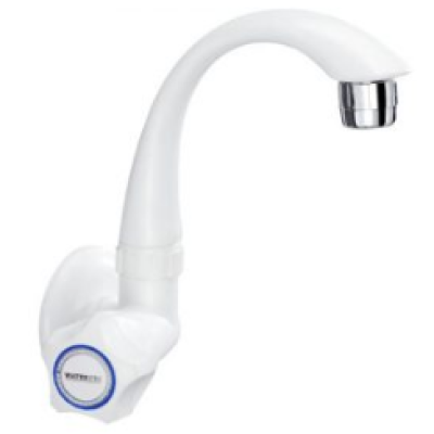 SINK TAP WALLMOUNT SHORT SPOUT WHITE - WATERTEC