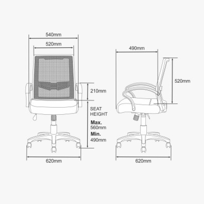 LOW BACK CHAIR OCM 043 (BLACK)