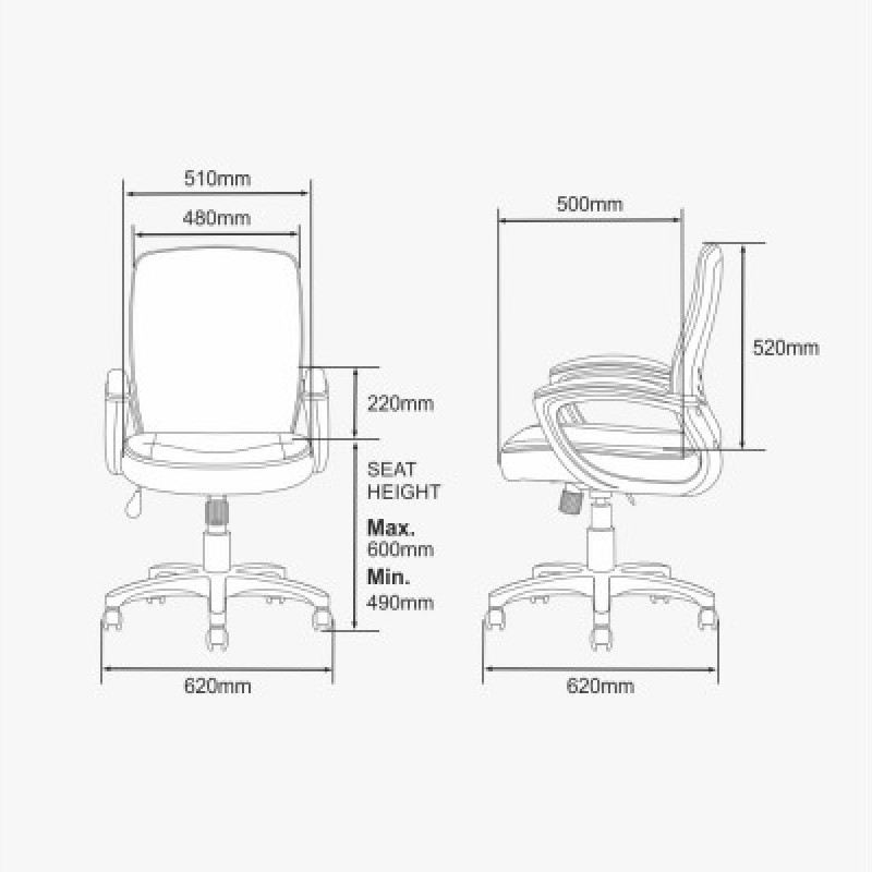 LOW BACK CHAIR OCL 020 (BLACK &amp; MAROON)