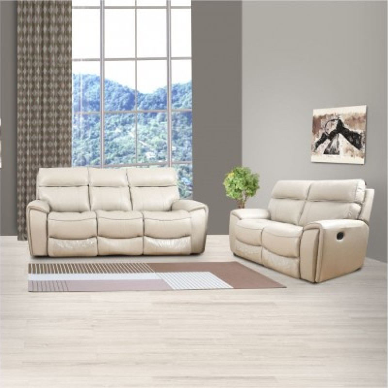 VOUGHAN RECLINER SOFA (3RRE+2RE) (INCLUDES 4 ELECTRIC RECLINERS) (GENUINE LEATHER)