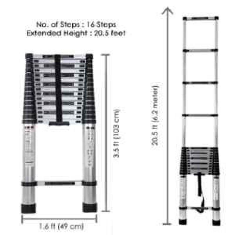 Single Telescopic Ladder 16 steps (20.5ft)