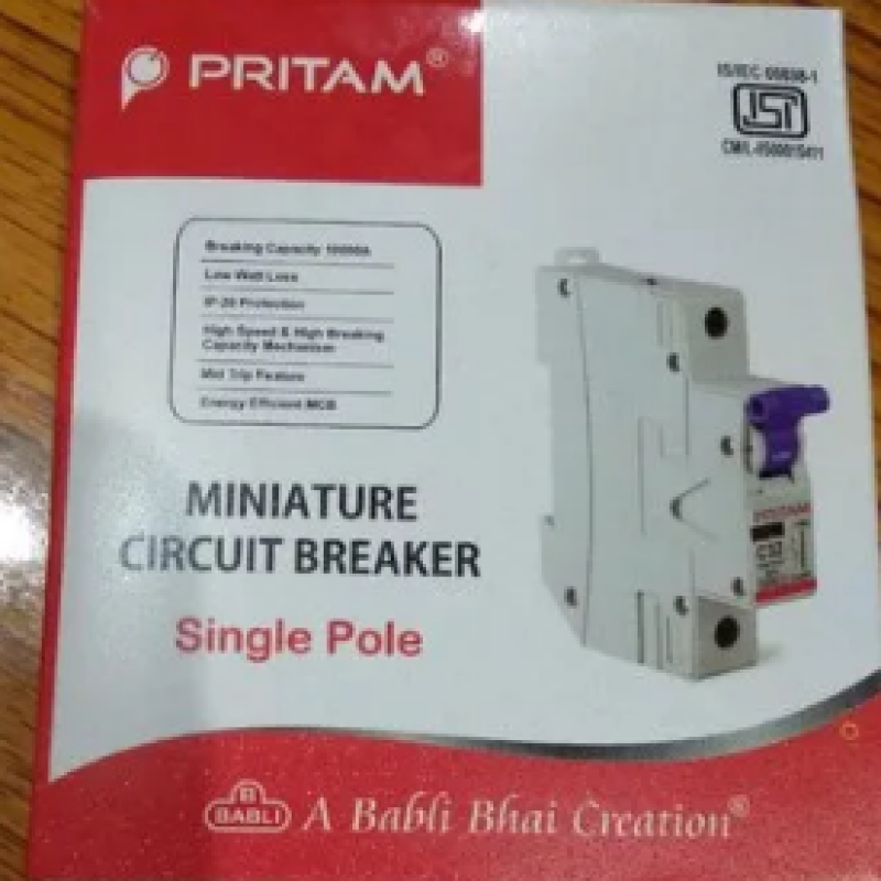SINGLE POLE MCB SILVER 10A (PRITAM)