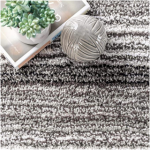 SHAGGY BEIGE &amp; WHITE COLOUR MICROFIBER RUGS