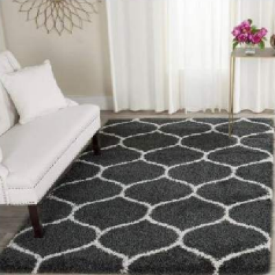 SHAGGY BLACK COLOUR MICROFIBER RUGS