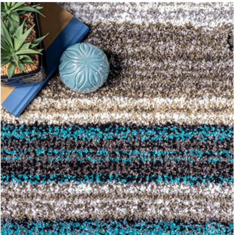SHAGGY BLUE and BEIGE COLOUR MICROFIBER RUGS
