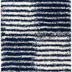 SHAGGY DARK BLUE and WHITE COLOUR MICROFIBER RUGS