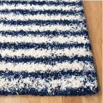 SHAGGY DARK BLUE and WHITE COLOUR MICROFIBER RUGS