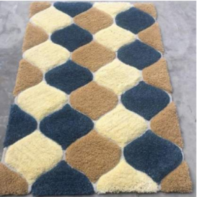 SHAGGY YELLOW and BLACK COLOUR MICROFIBER RUGS