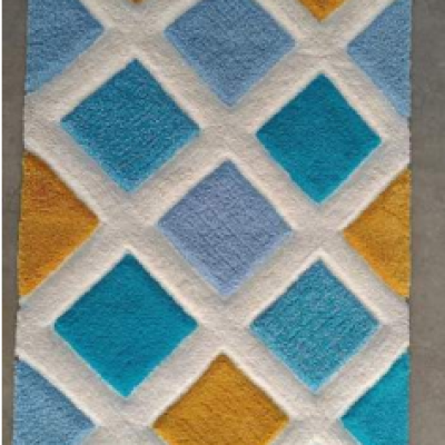 SHAGGY BLUE and YELLOW COLOUR MICROFIBER RUGS