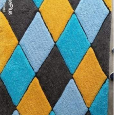 SHAGGY BLUE and YELLOW COLOUR MICROFIBER RUGS