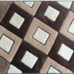 SHAGGY BROWN and WHITE COLOUR MICROFIBER RUGS