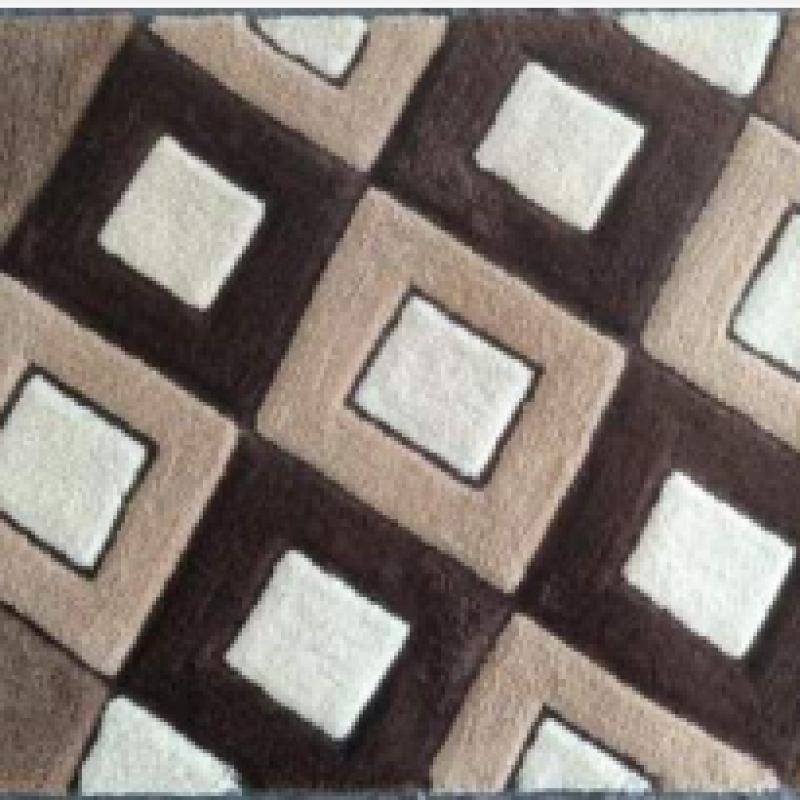 SHAGGY BROWN and WHITE COLOUR MICROFIBER RUGS