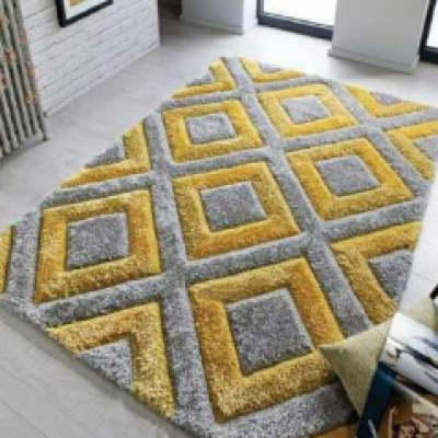 SHAGGY YELLOW COLOUR MICROFIBER RUGS