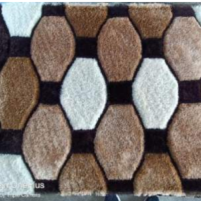 SHAGGY BROWN and WHITE COLOUR MICROFIBER RUGS