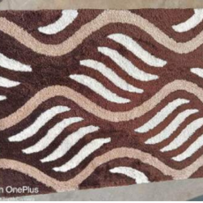 SHAGGY DARK BROWN and WHITE COLOUR MICROFIBER RUGS