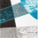 SHAGGY SKY BLUE and BLACK COLOUR MICROFIBER RUGS