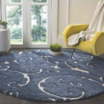 SHAGGY DARK BLUE COLOUR MICROFIBER RUGS