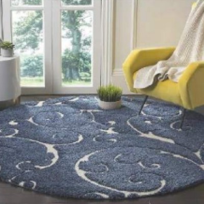SHAGGY DARK BLUE COLOUR MICROFIBER RUGS