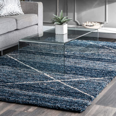 SHAGGY DARK BLUE COLOUR MICROFIBER RUGS