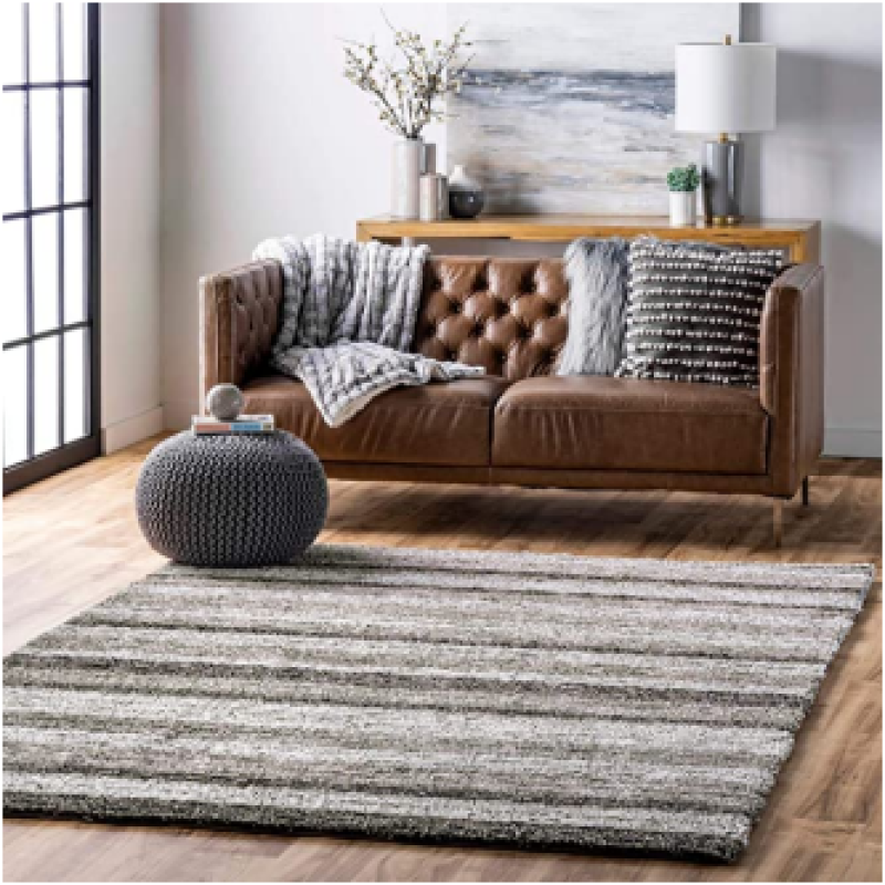 SHAGGY BEIGE &amp; WHITE COLOUR MICROFIBER RUGS