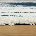 SHAGGY DARK BLUE and WHITE COLOUR MICROFIBER RUGS