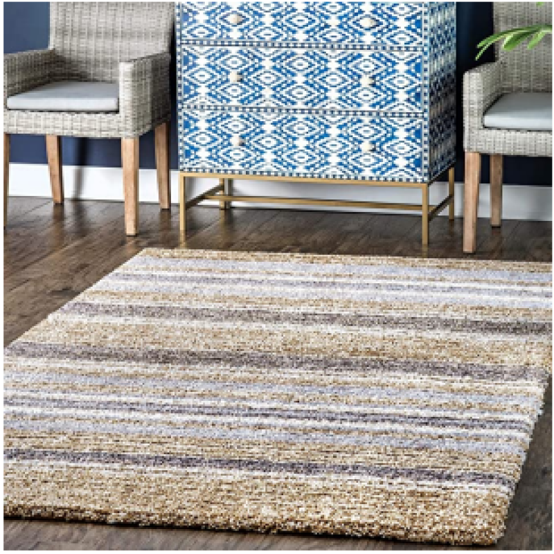 SHAGGY BEIGE &amp; BROWN COLOUR MICROFIBER RUGS