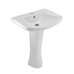 JAQUAR WALL HUNG BASIN WITH FULL PEDESTAL LYS-WHT-38801