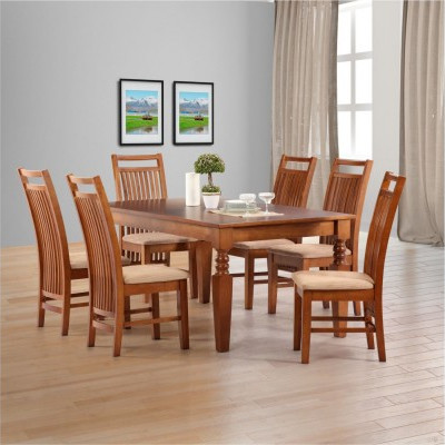 NEVADA 7 PIECE DINING SET (LIGHT BROWN)