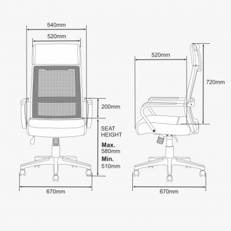 HIGH BACK CHAIR OCH 039 (BLUE)