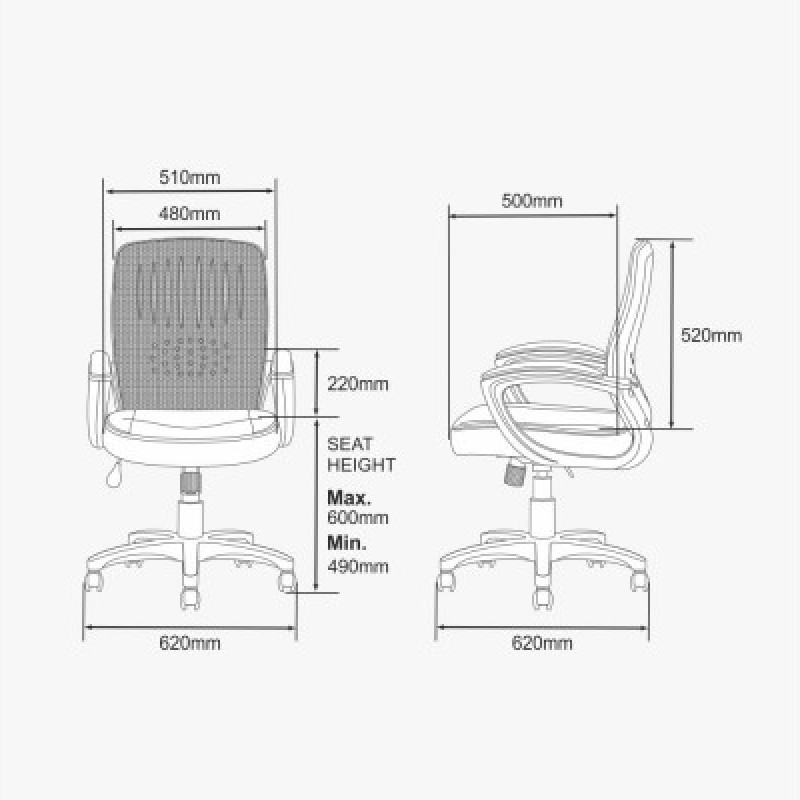 LOW BACK CHAIR OCL 023 (BLACK &amp; BLUE)